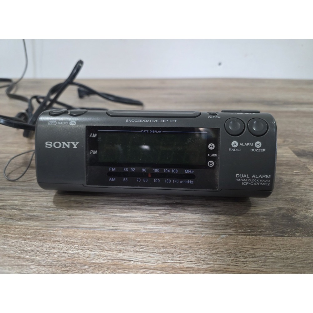 SONY Dream Machine ICF-C470MK2 Dual Alarm FM/AM LED Clock Radio-Tested